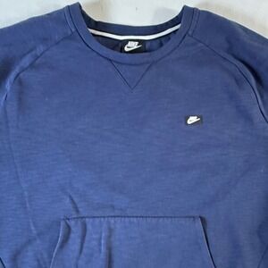 Nike Raglan Sleeve Crewneck Sweatshirt Mens 2XL Kangaroo Pocket Navy Pullover